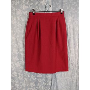 Vintage Karen Scott Petites Vibrant Red Pencil Skirt Small
